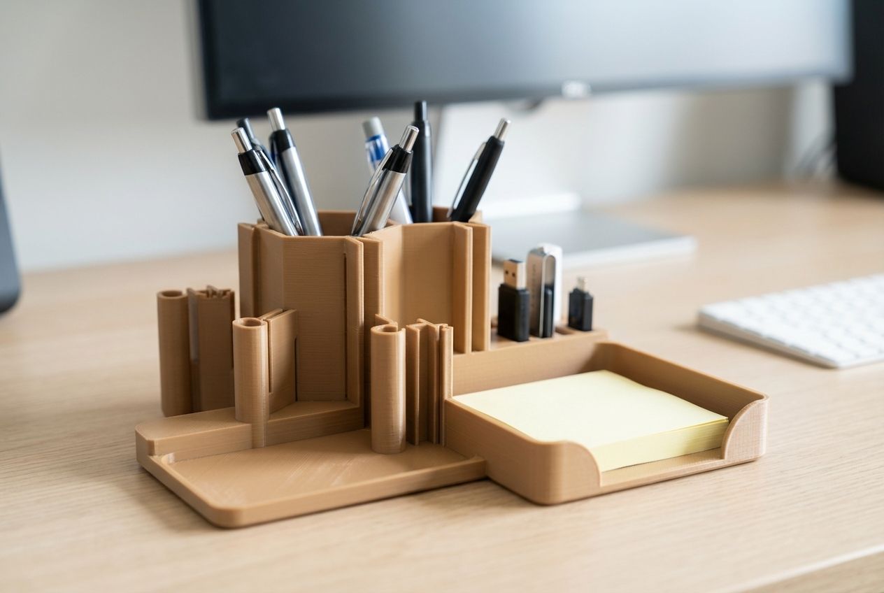 Caffeine molecule desk organizer