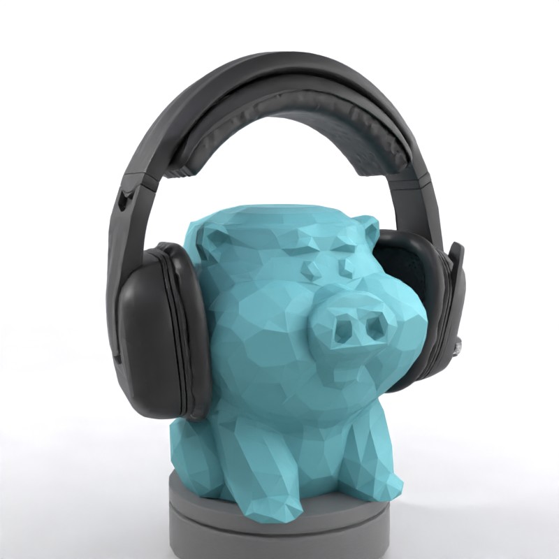 Geometric Pig Headphone Stand | Gaming Accessory