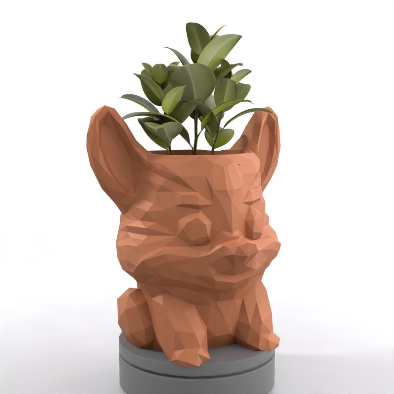 Geometric Corgi Dog Design - Whimsical Succulent Planter, Pot, Pen, Cup or Candy Bowl