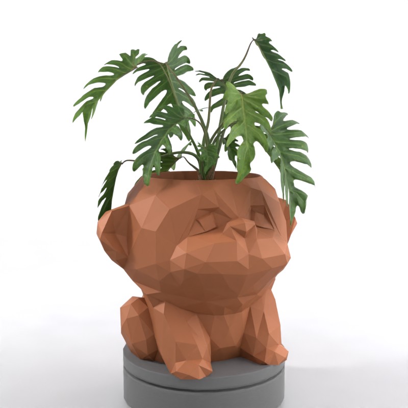 Geometric Monkey Design - Whimsical Succulent Planter, Pot, Pen, Cup or Candy Bowl