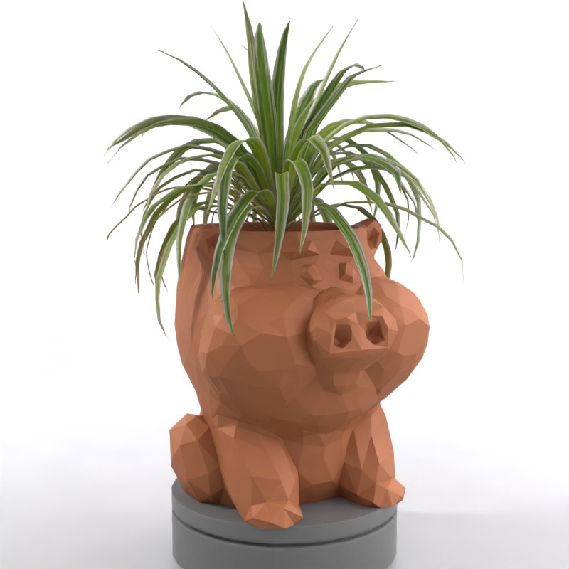 Geometric Pig Design - Whimsical Succulent Planter, Pot, Pen, Cup or Candy Bowl