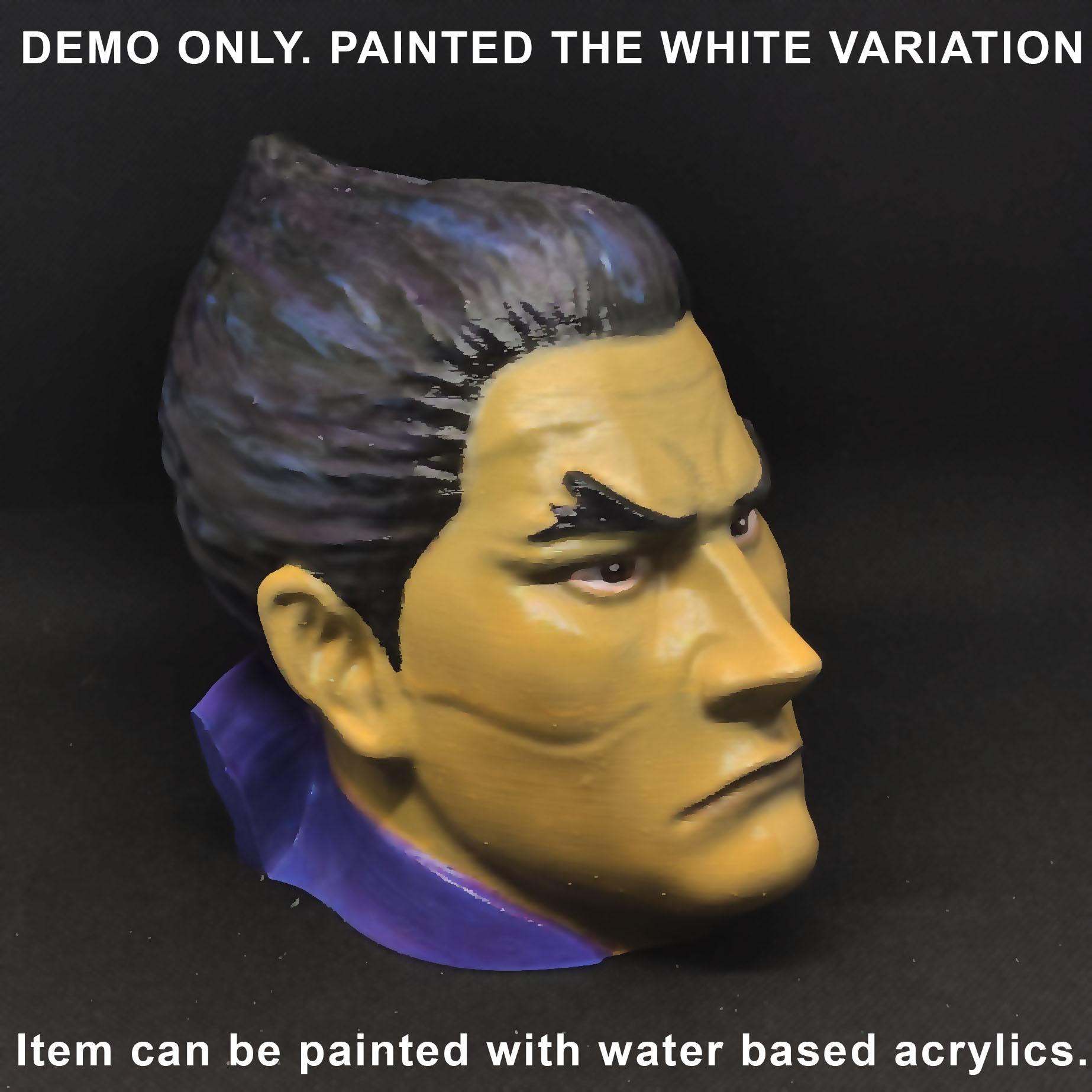 Kazuya Headphone Stand | Tekken 8 Inspired Gamer Decor  White