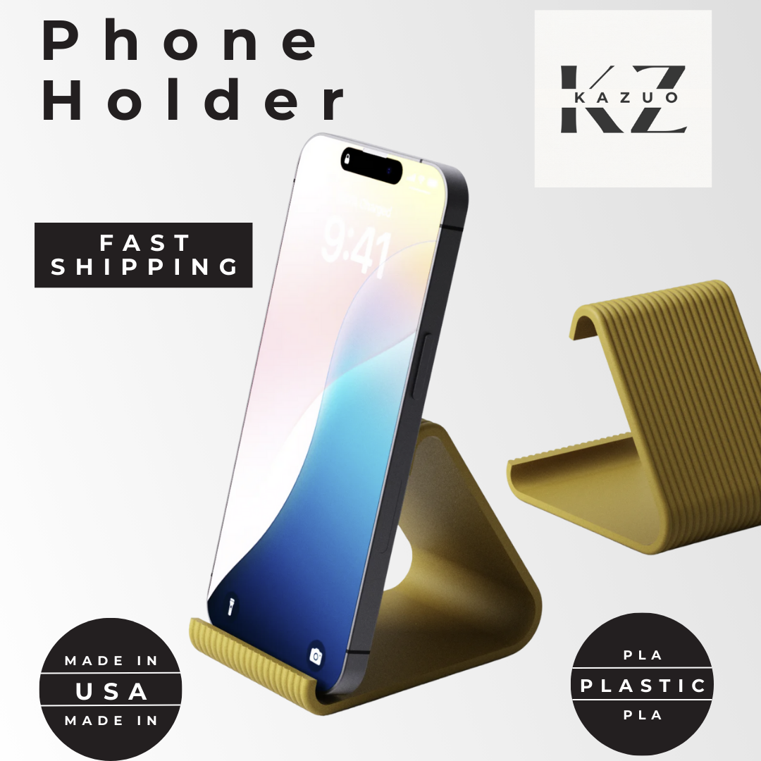 Phone Stand - Elegant minimal phone holder. Functional and stylish. Matte Black