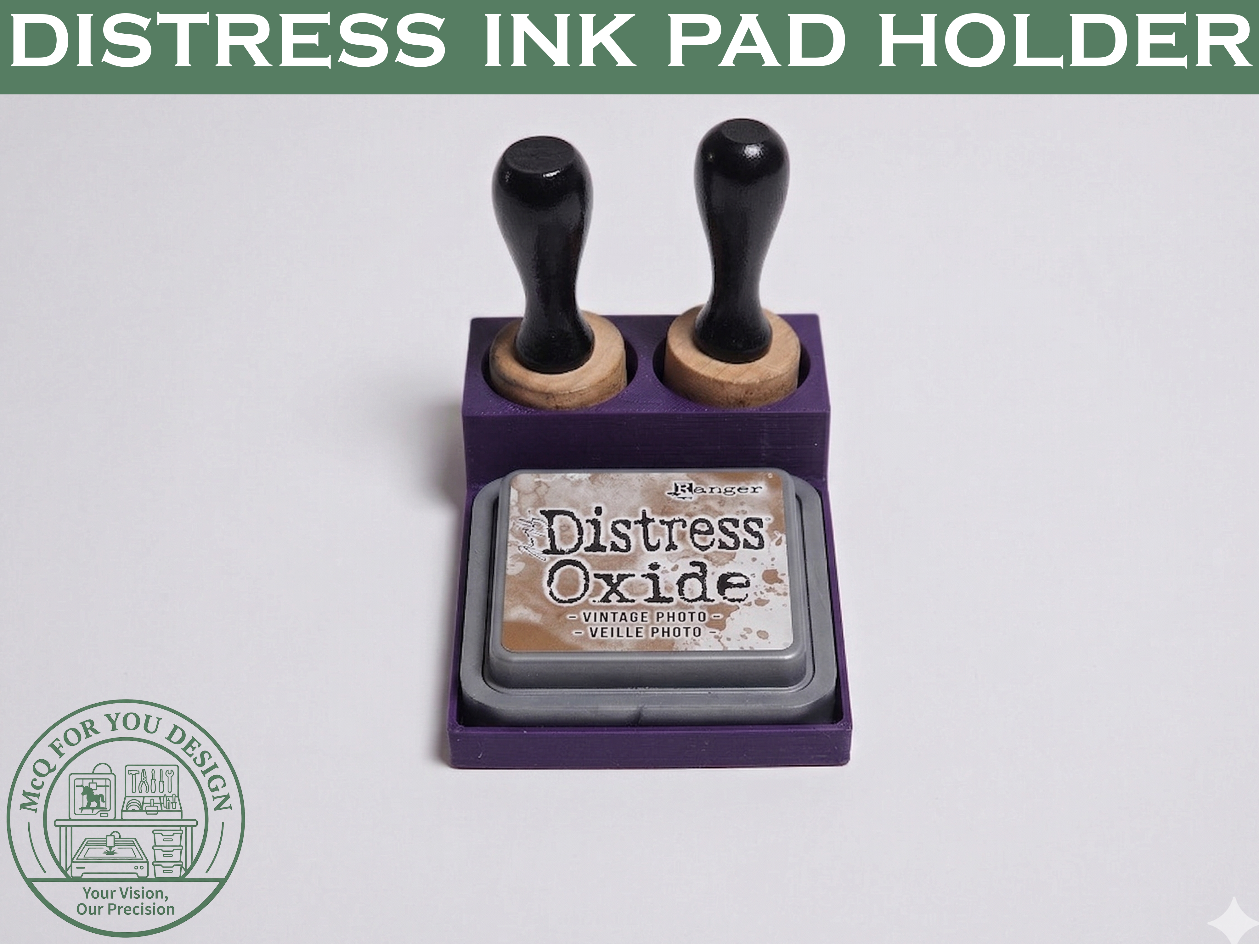 Tim Holz Distress Ink Pad Holder – Craft Room Organizer 1 Pad, 2 Daubers