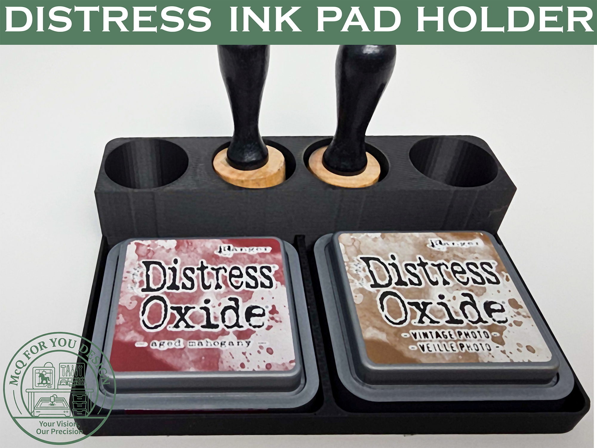 Tim Holz Distress Ink Pad Holder – Craft Room Organizer 2 Pads, 4 Daubers