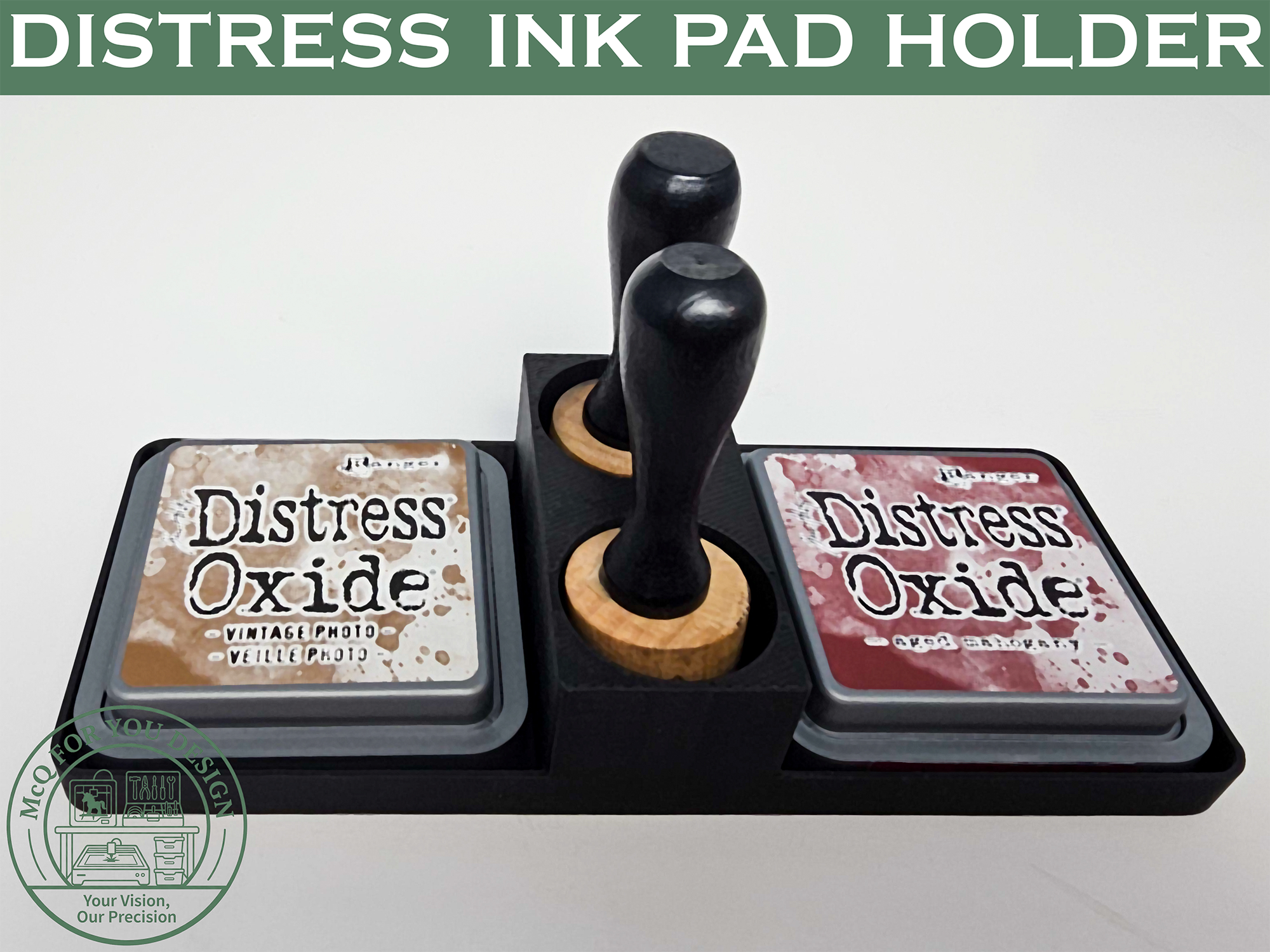 Tim Holz Distress Ink Pad Holder – Craft Room Organizer 2 Pads, 2 Daubers