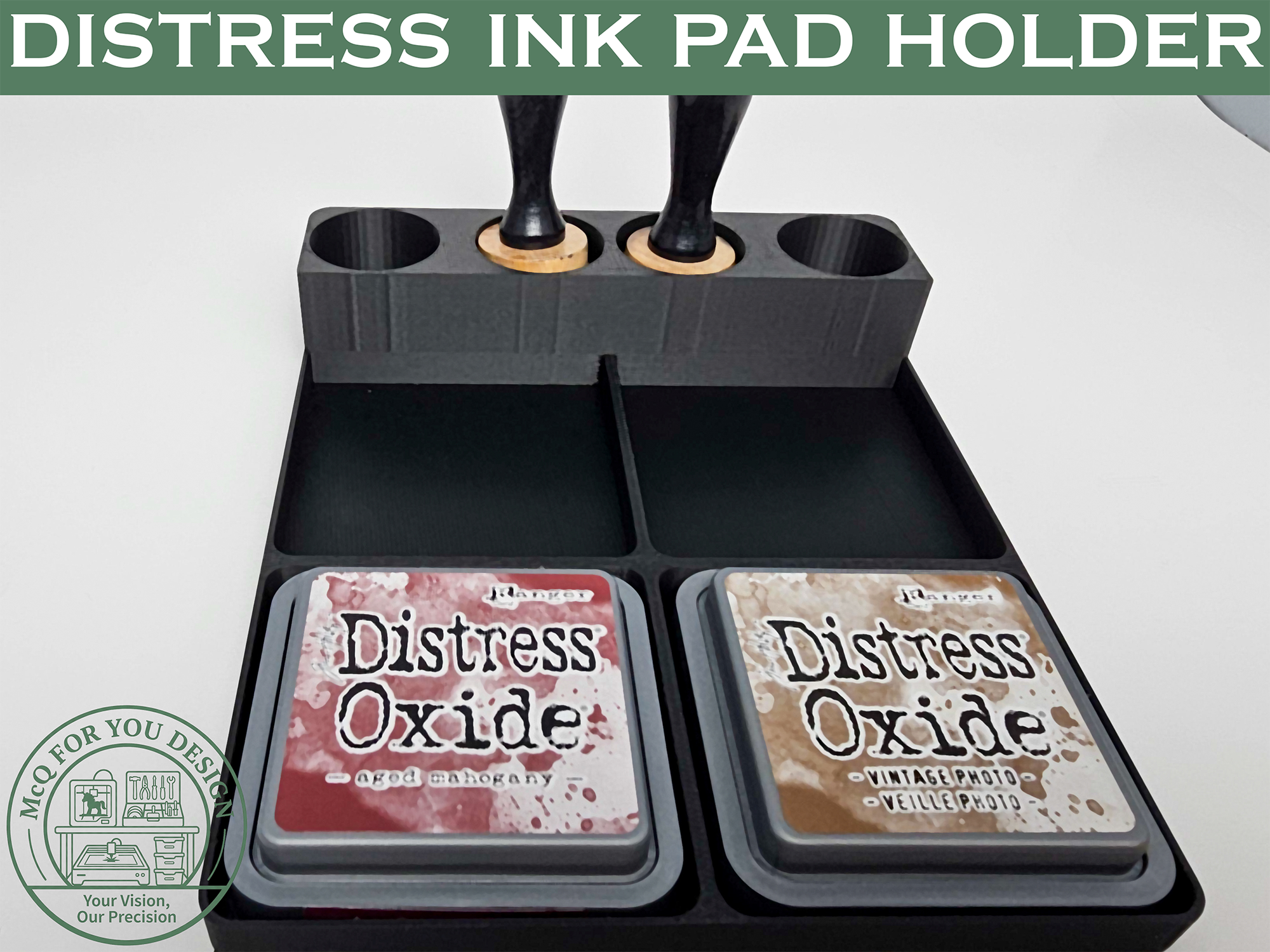 Tim Holz Distress Ink Pad Holder – Craft Room Organizer 4 Pads, 4 Daubers