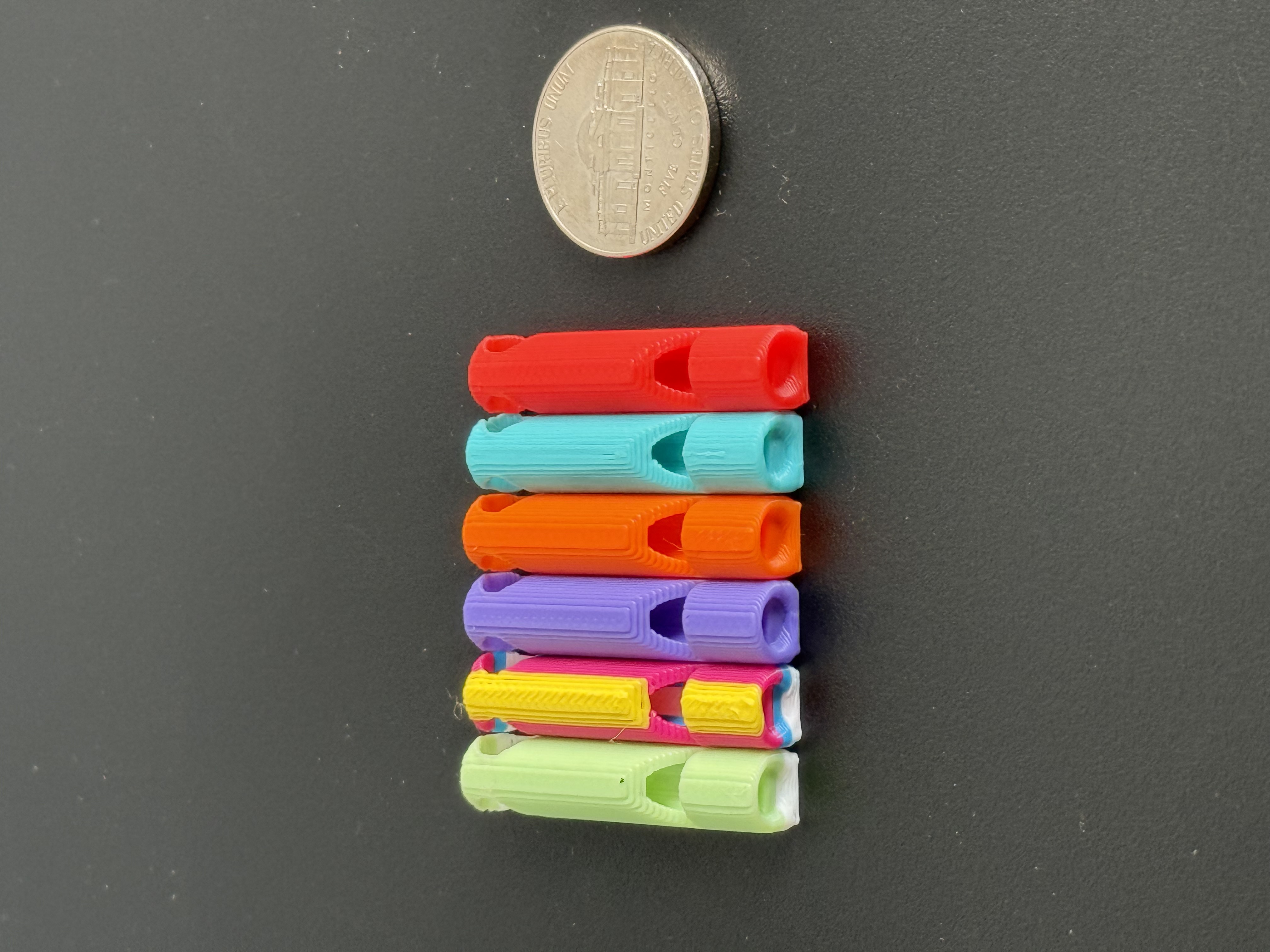 (Black) Qty 135 - Penne Style Micro Whistle