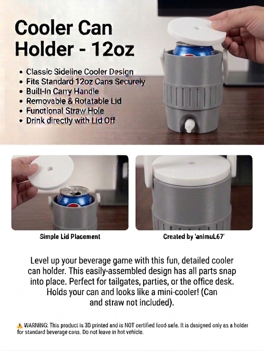 Cooler Can Holder (12oz) - Gray