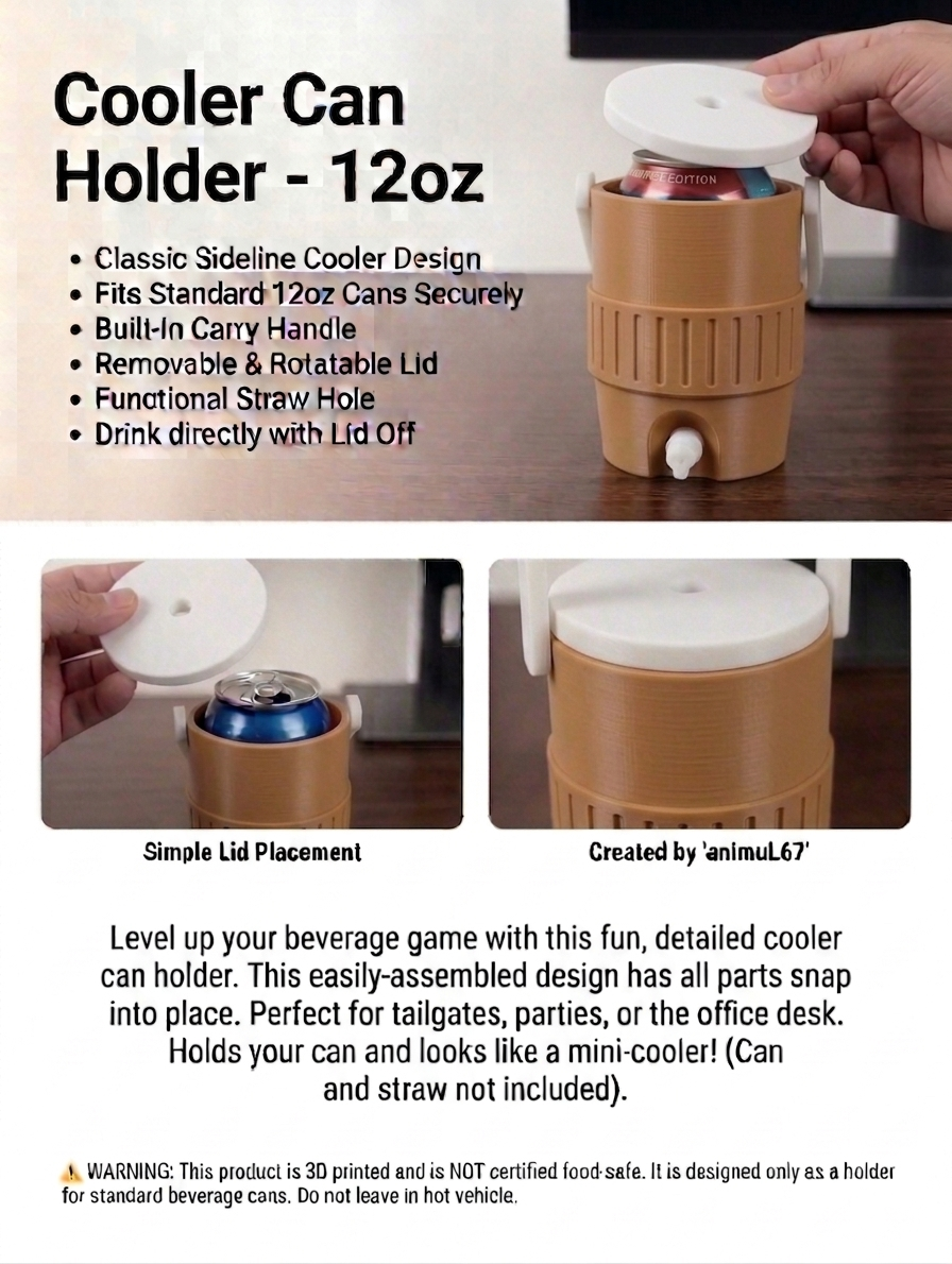 Cooler Can Holder (12oz) - Tan