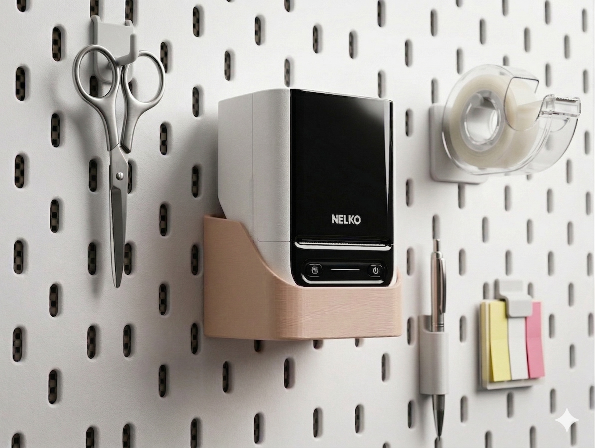 Nelko PM220 /PM220S IKEA SKADIS Label Printer Holder, Charging Stand, Bracket only-(TAN)