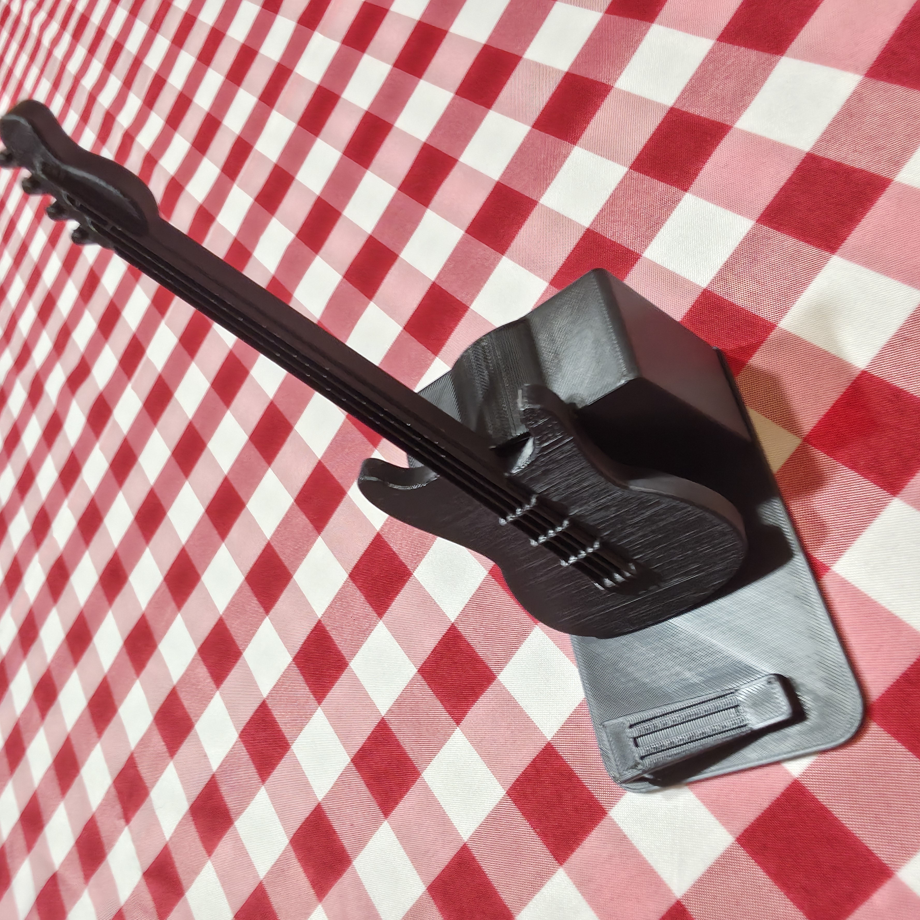 Electric Guitar with Amp and Foot Peddle Phone Stand
