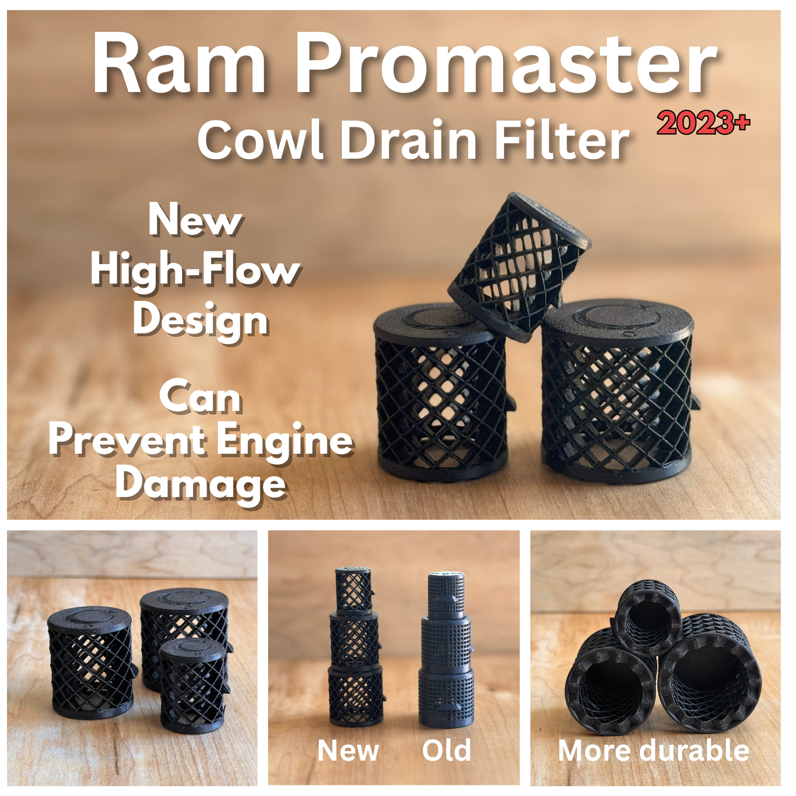 2023+ Ram Promaster Cowl Drain Debris Filter Set of 3