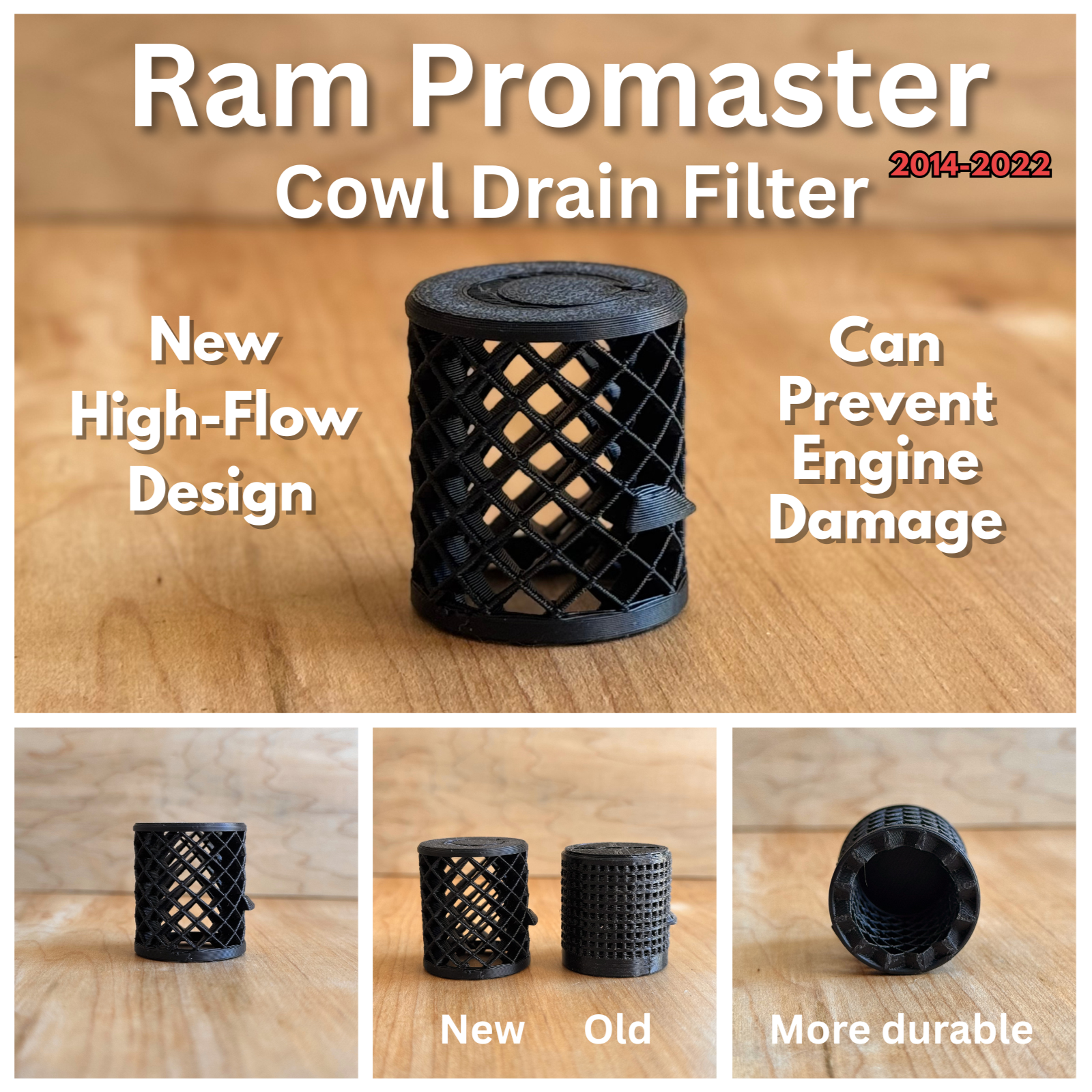 2014-2022 Ram Promaster SINGLE Central Cowl Drain Debris Filter 