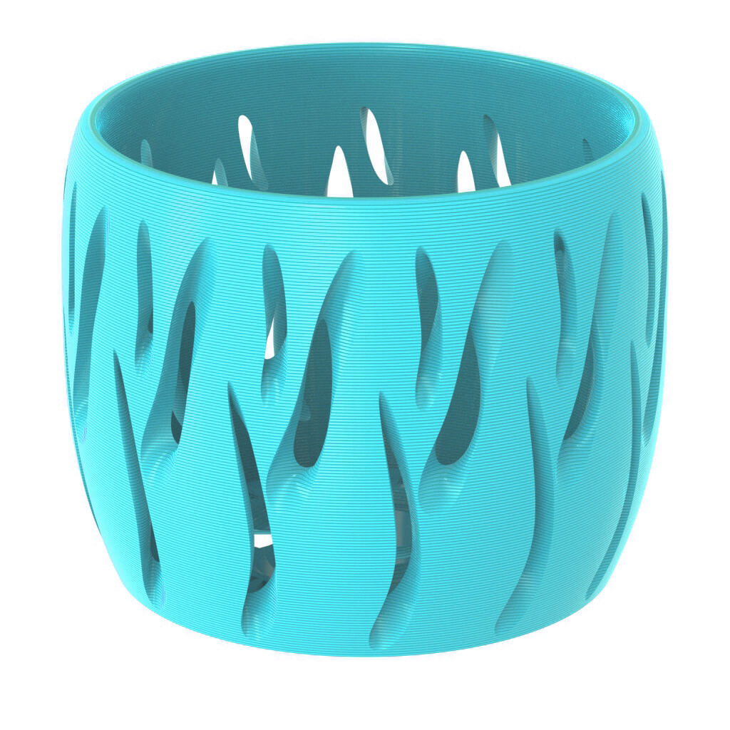 Amber Orchid Flower Vase - PLA Matte Blue