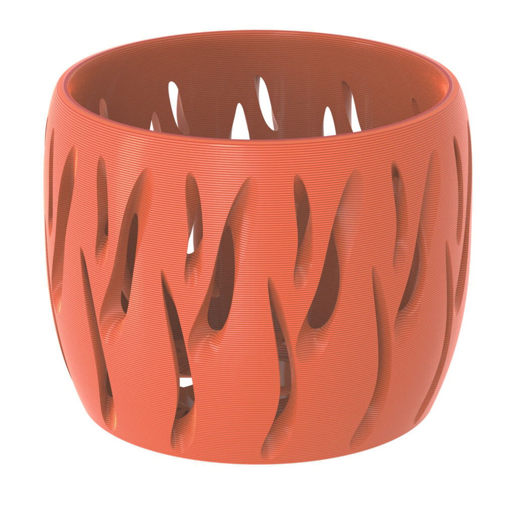 Amber Orchid Flower Vase - PLA Matte Muted Red