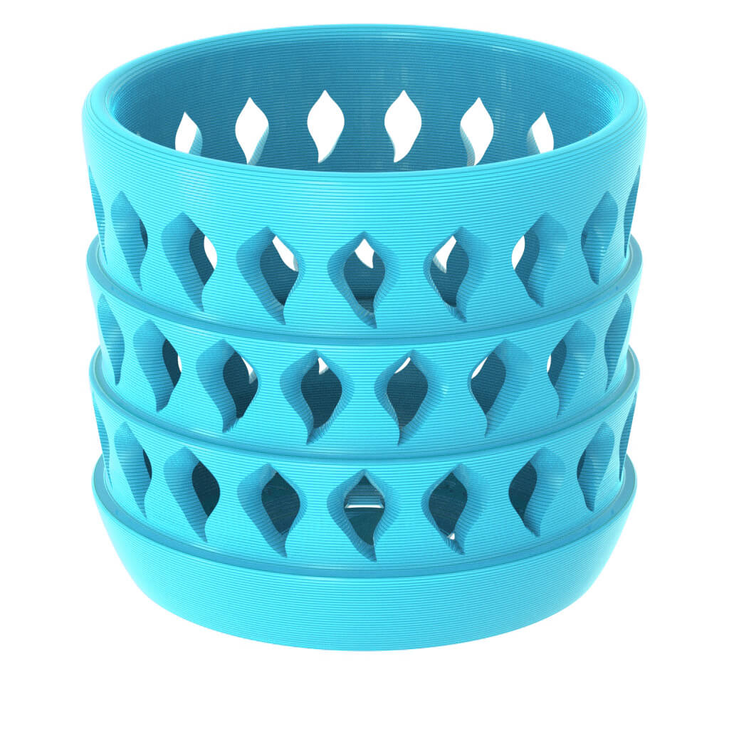 Ghost Orchid Flower Vase - PLA Matte Blue