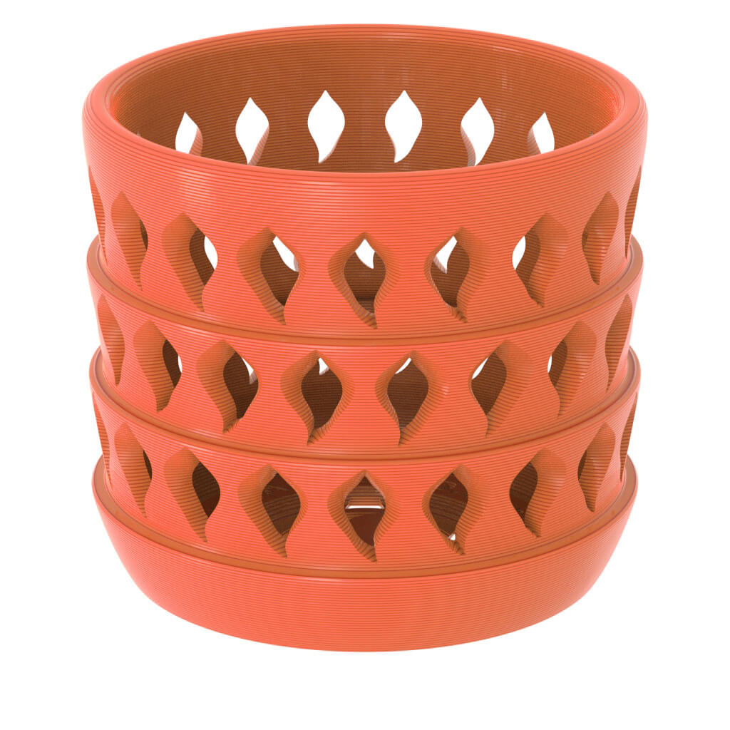 Ghost Orchid Flower Vase - PLA Matte Muted Red