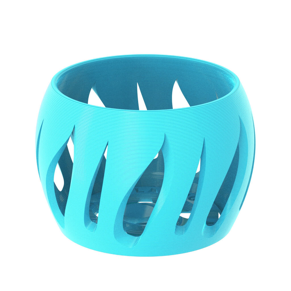 Flame Orchid Flower Vase - PLA Matte Blue