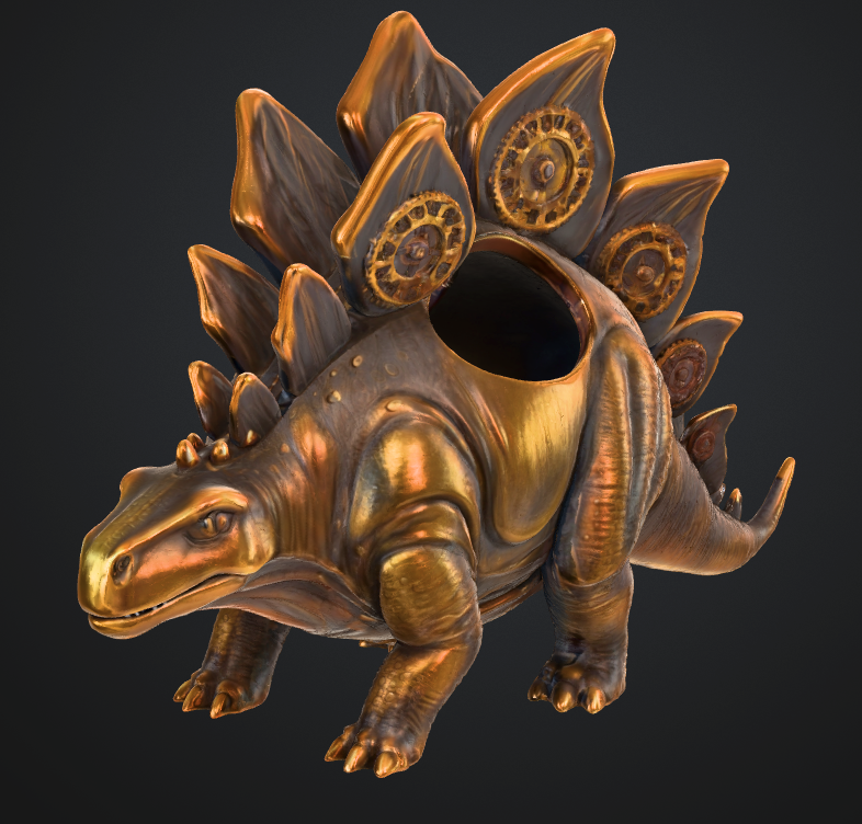 Steampunk Stegosaurus Pen Holder