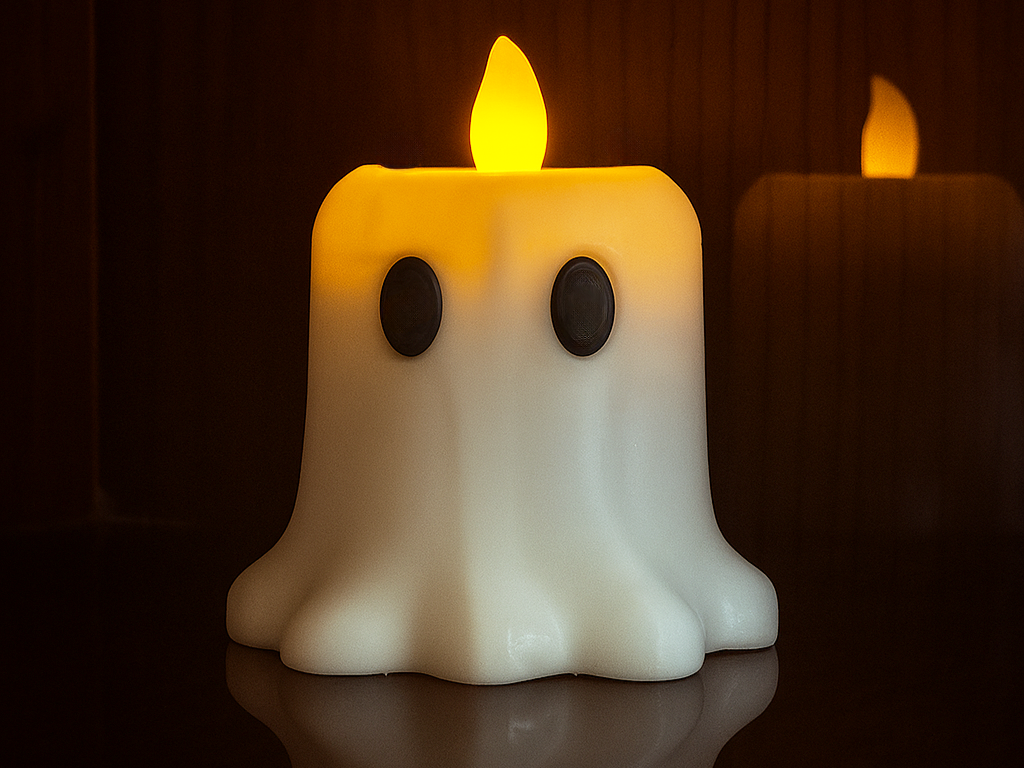 Cute Spooky Ghost Tealight Candle