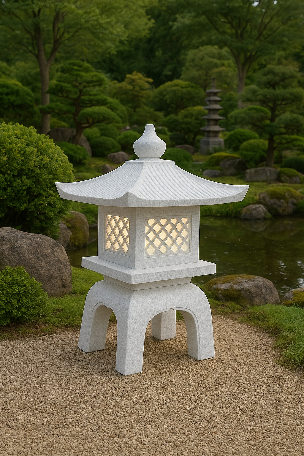 Japanese Zen Garden Lantern WHITE (Outdoor and Indoor)