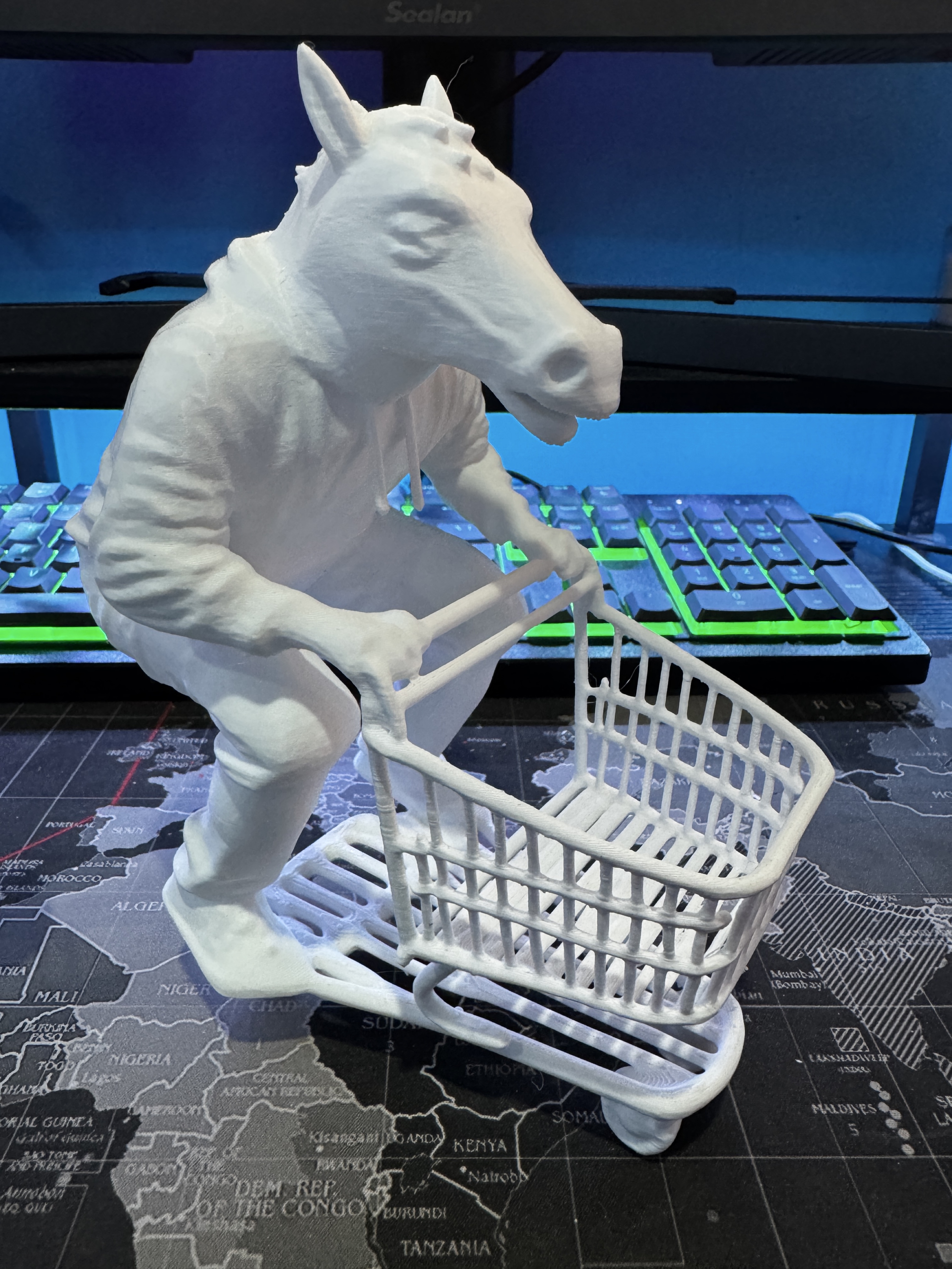 Horse on Shopping Cart – Ironic 3D Printable Figurine