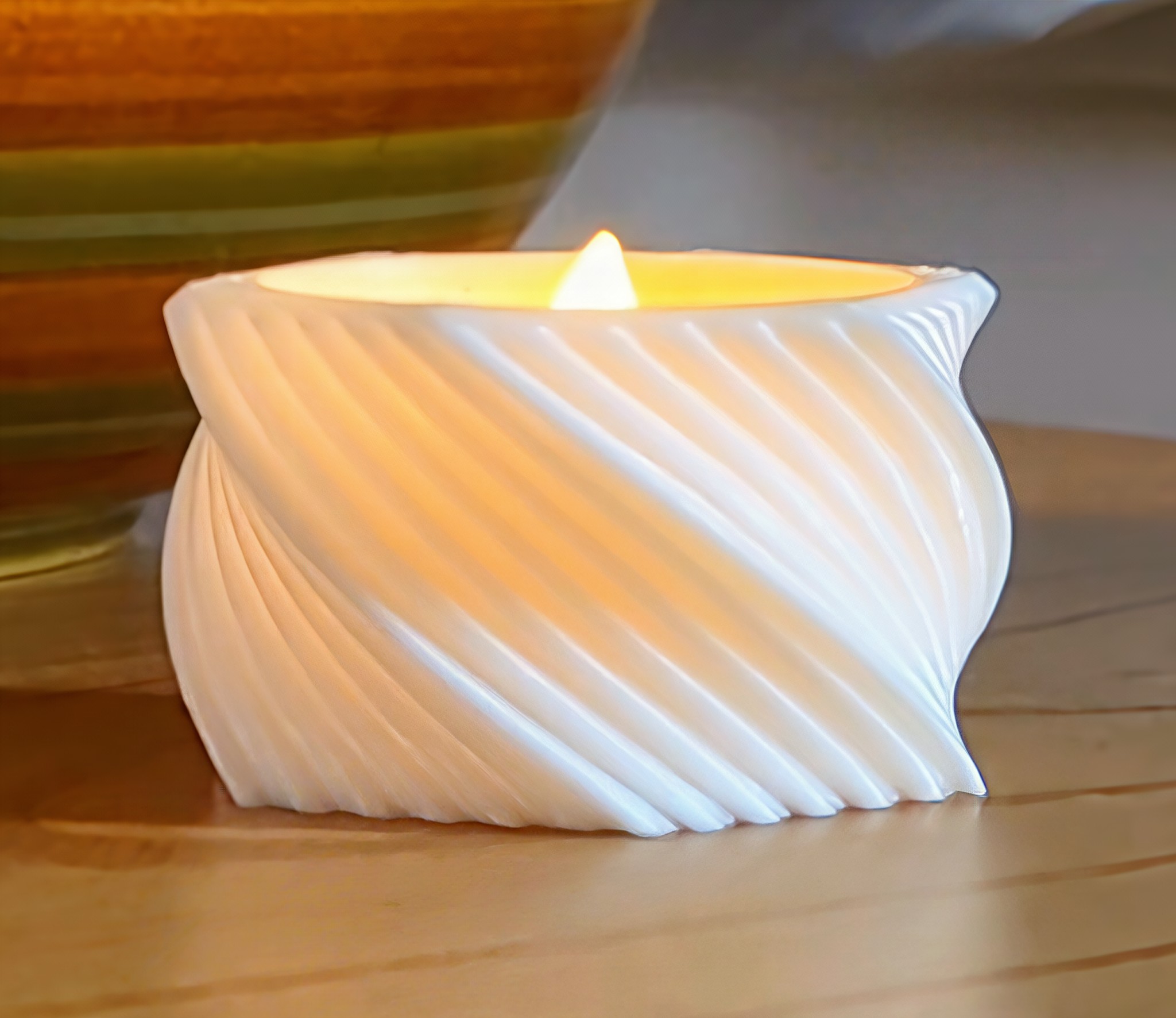 Twist Tea Light Candle Holder (x9 in Burnt Orange)