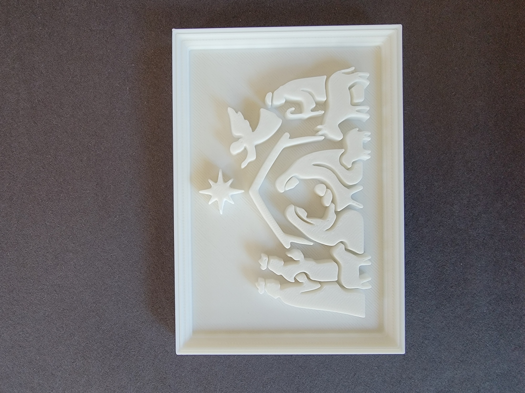 Nativity Relief Plaque | Modern Christmas Art