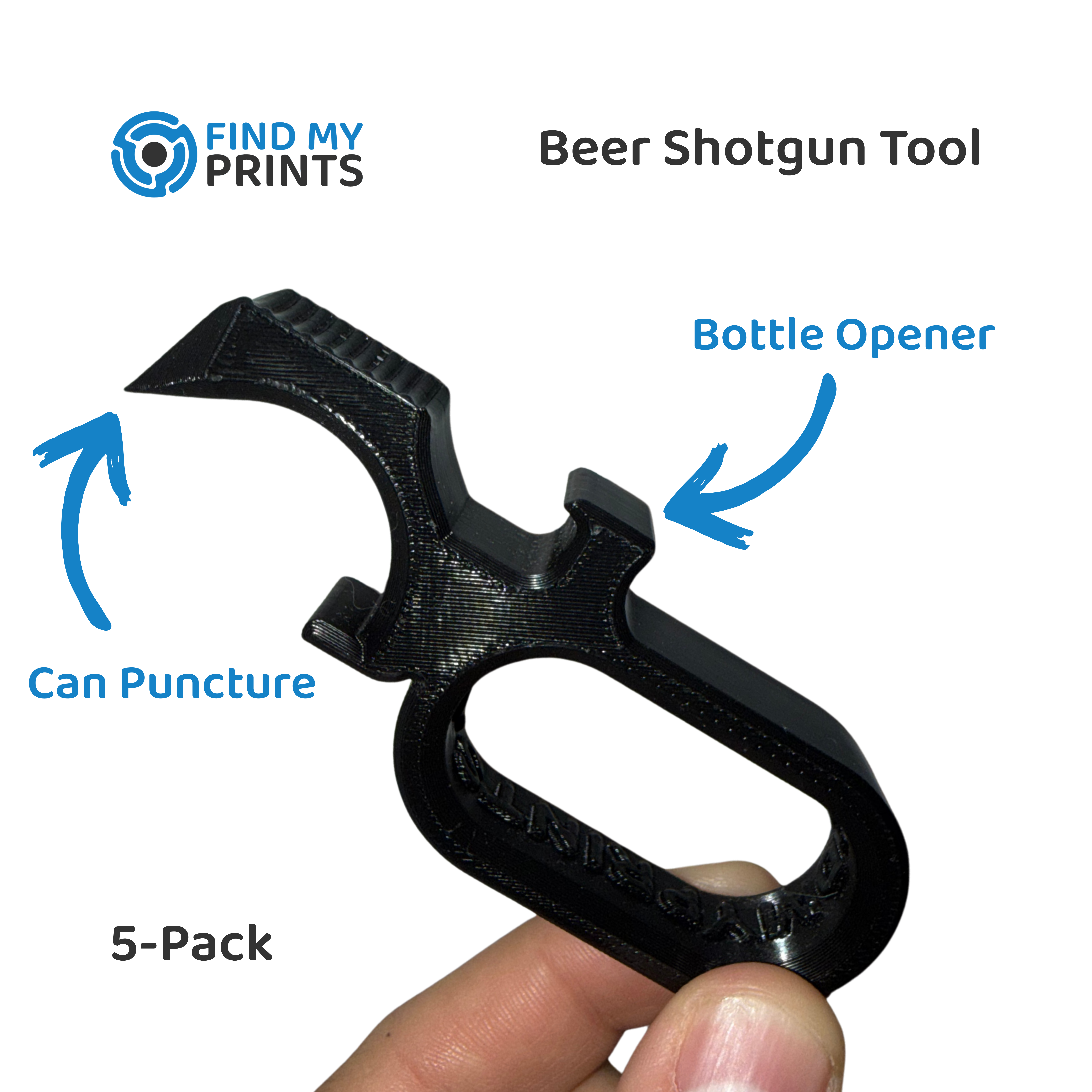 Beer Shotgun Tool — 5 Pack — Can Puncture & Bottle Opener
