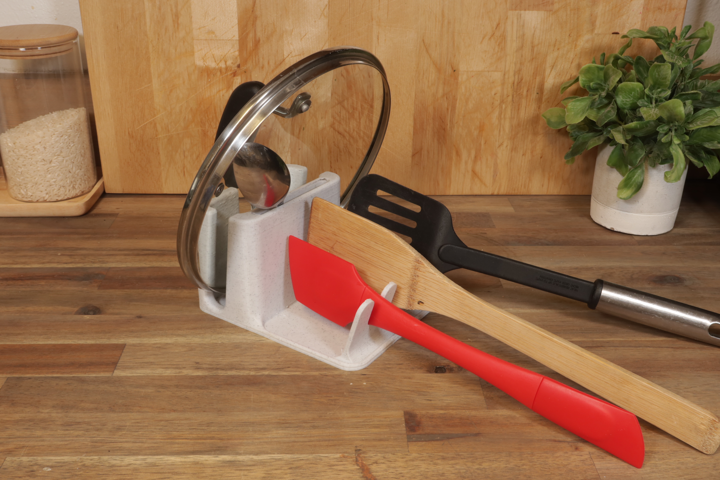 Large Counter Saver – Pot Lid & Utensil Holder with Drip Tray