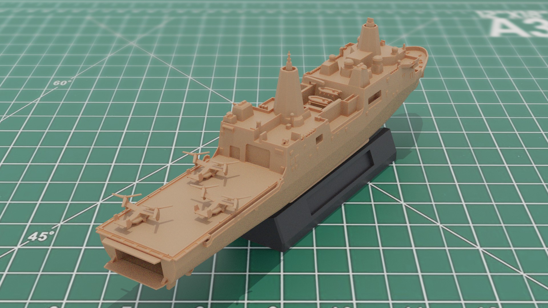 LPD-17 USS San Antonio Amphibious Ship 1:550